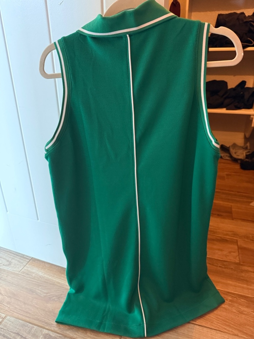 SPANX Emerald Green Sleeveless Polo Dress with Contrast Trim NWT medium - Picture 3 of 3